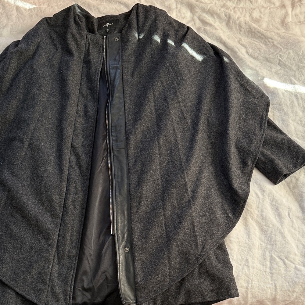 7 for all mankind wool-blend cape coat